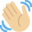 waving hand, medium-light skin tone